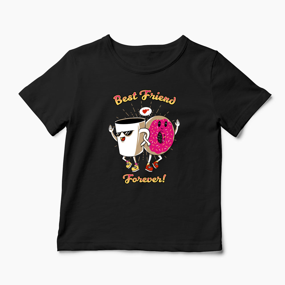 Tricou Cafea și Donut Friends - Copii-Negru