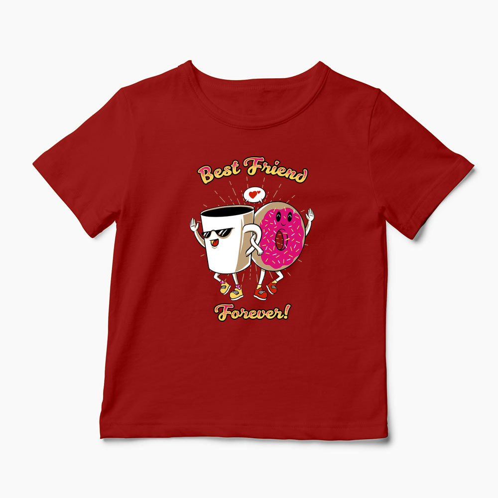 Tricou Cafea și Donut Friends - Copii-Roșu