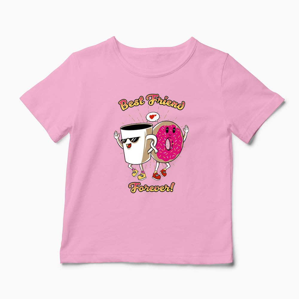 Tricou Cafea și Donut Friends - Copii-Roz