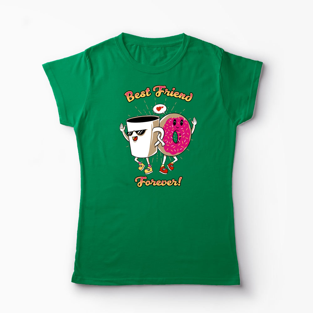 Tricou Cafea și Donut Friends - Femei-Verde