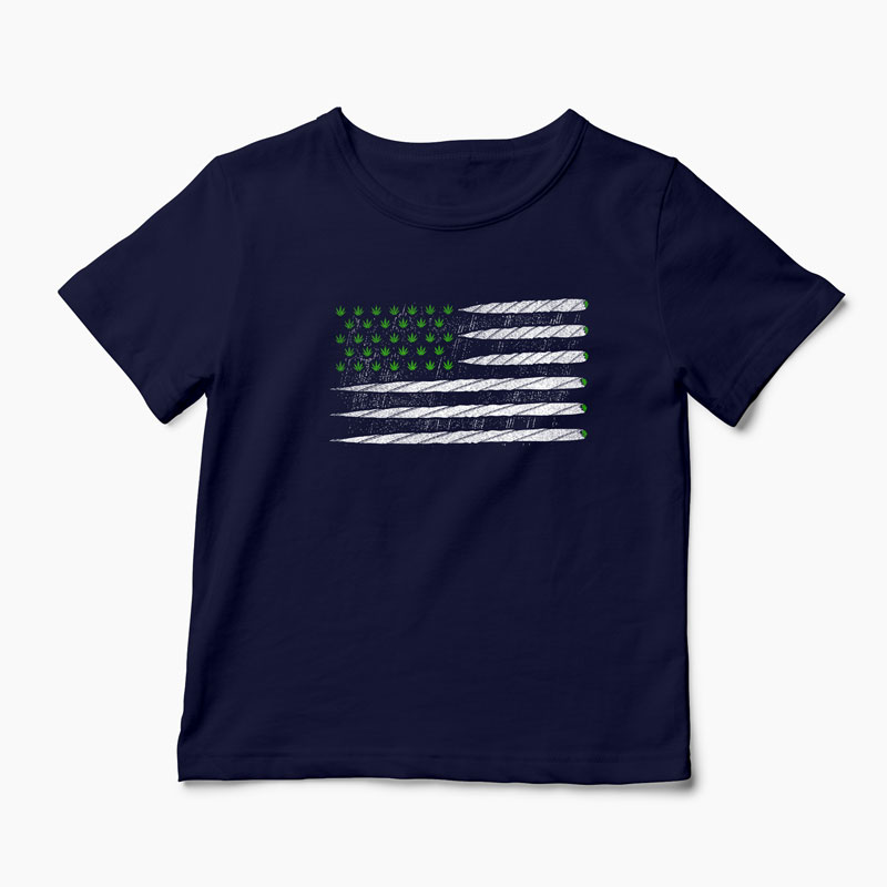 Tricou Cannabis Flag - Copii-Bleumarin