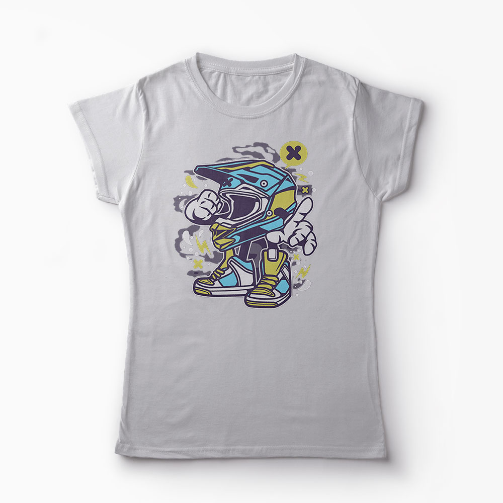 Tricou Casca Motocross - Femei-Gri