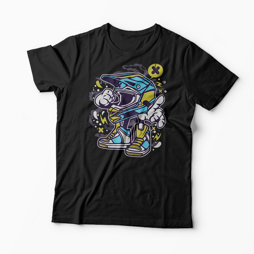 Tricou Casca Motocross - Bărbați-Negru