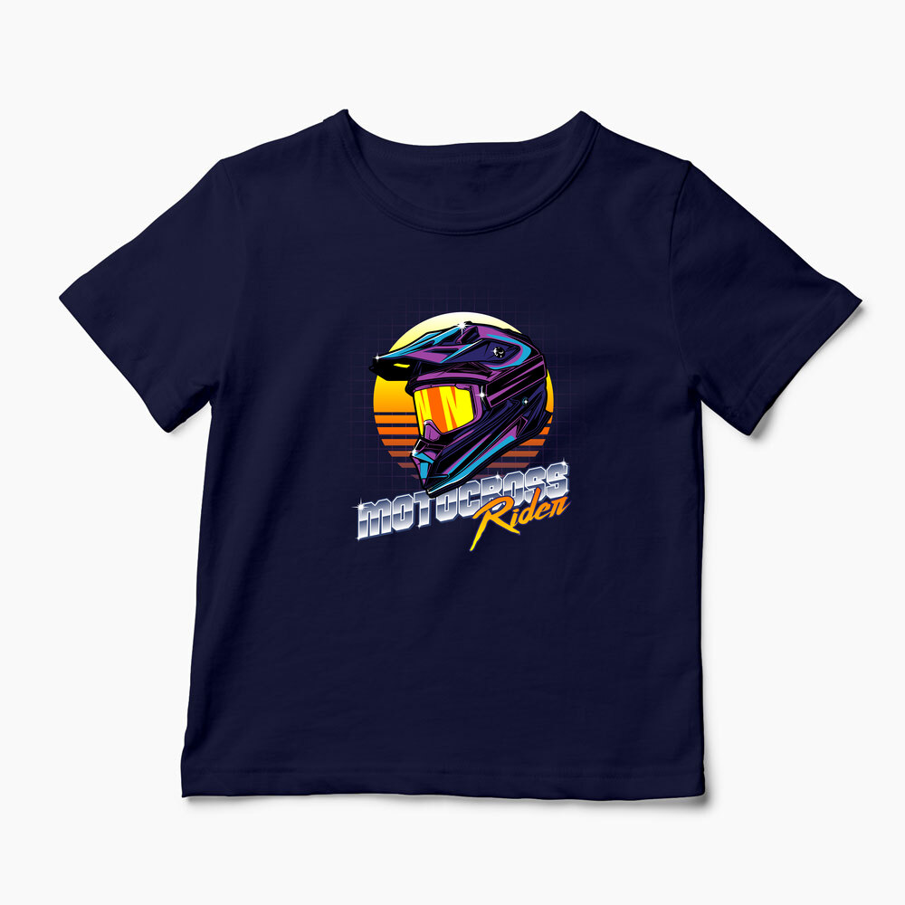 Tricou Cască Motocross Rider - Copii-Bleumarin
