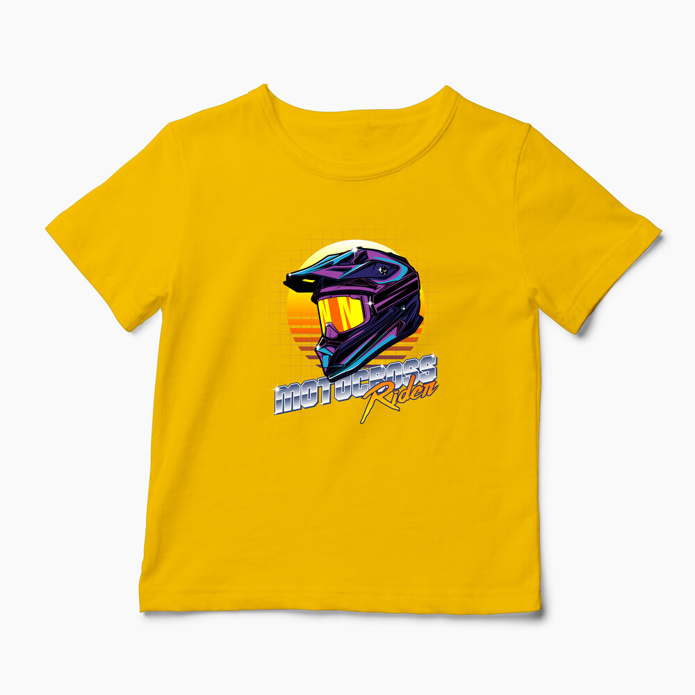 Tricou Cască Motocross Rider - Copii-Galben