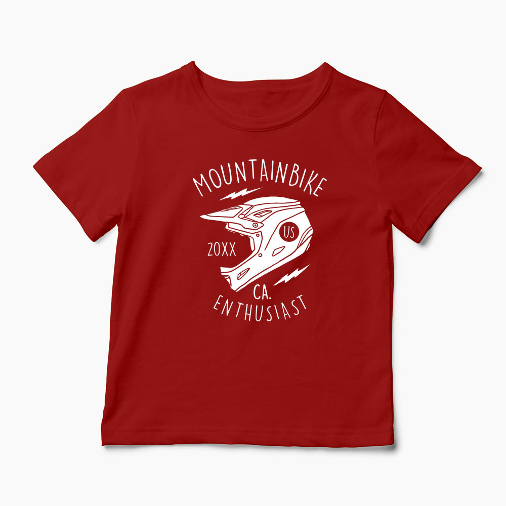Tricou Cască Mountain Bike Downhill - Copii-Roșu
