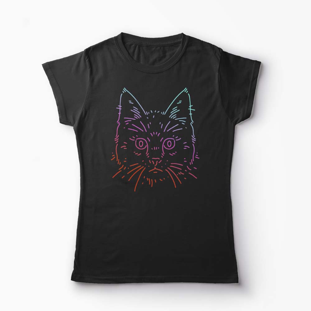 Tricou Cat Colors - Femei-Negru