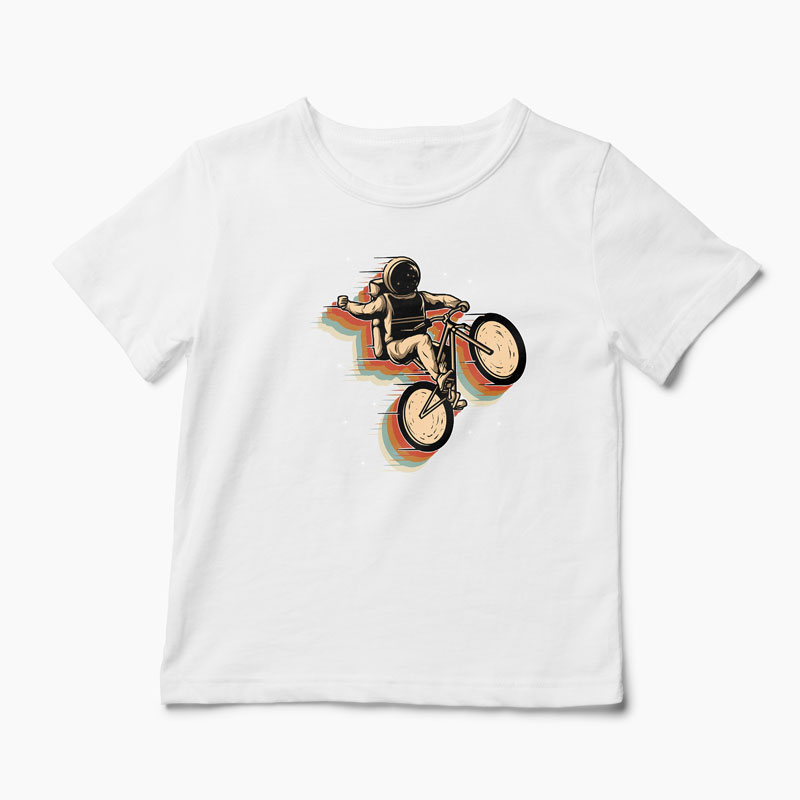 Tricou Ciclism Spațiu - Copii-Alb
