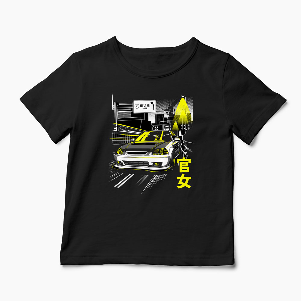 Tricou Civic JDM - Copii-Negru