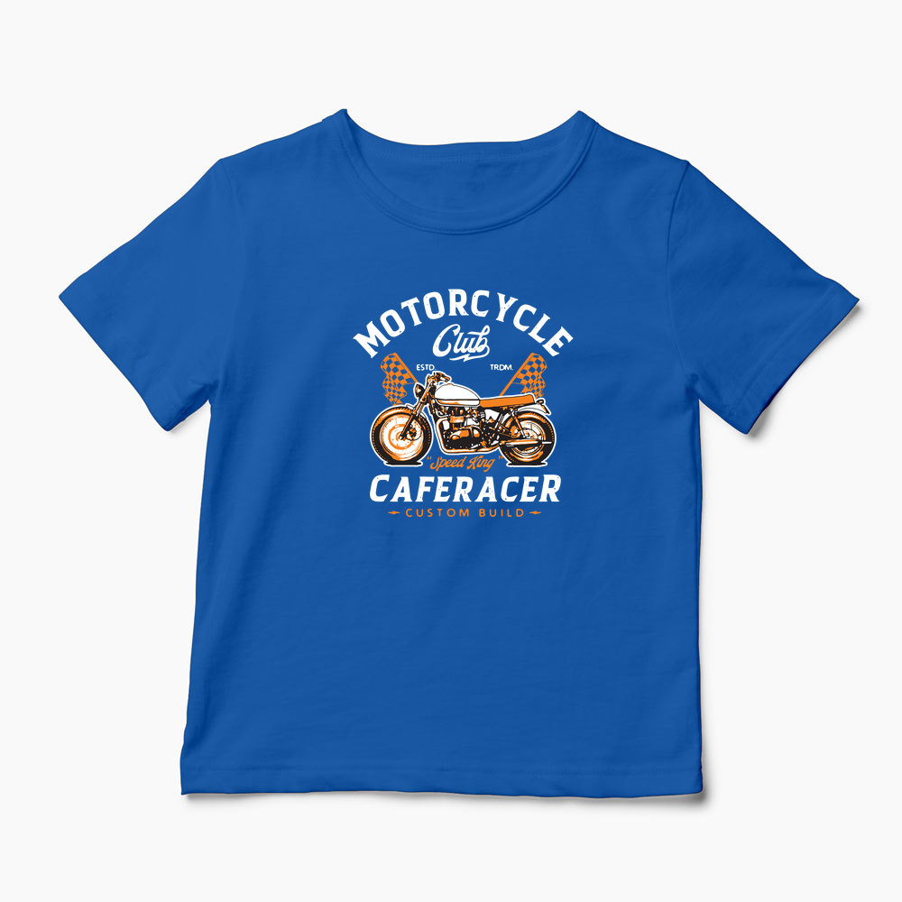 Tricou Club de Motociclete Cafe Racer - Copii-Albastru Regal