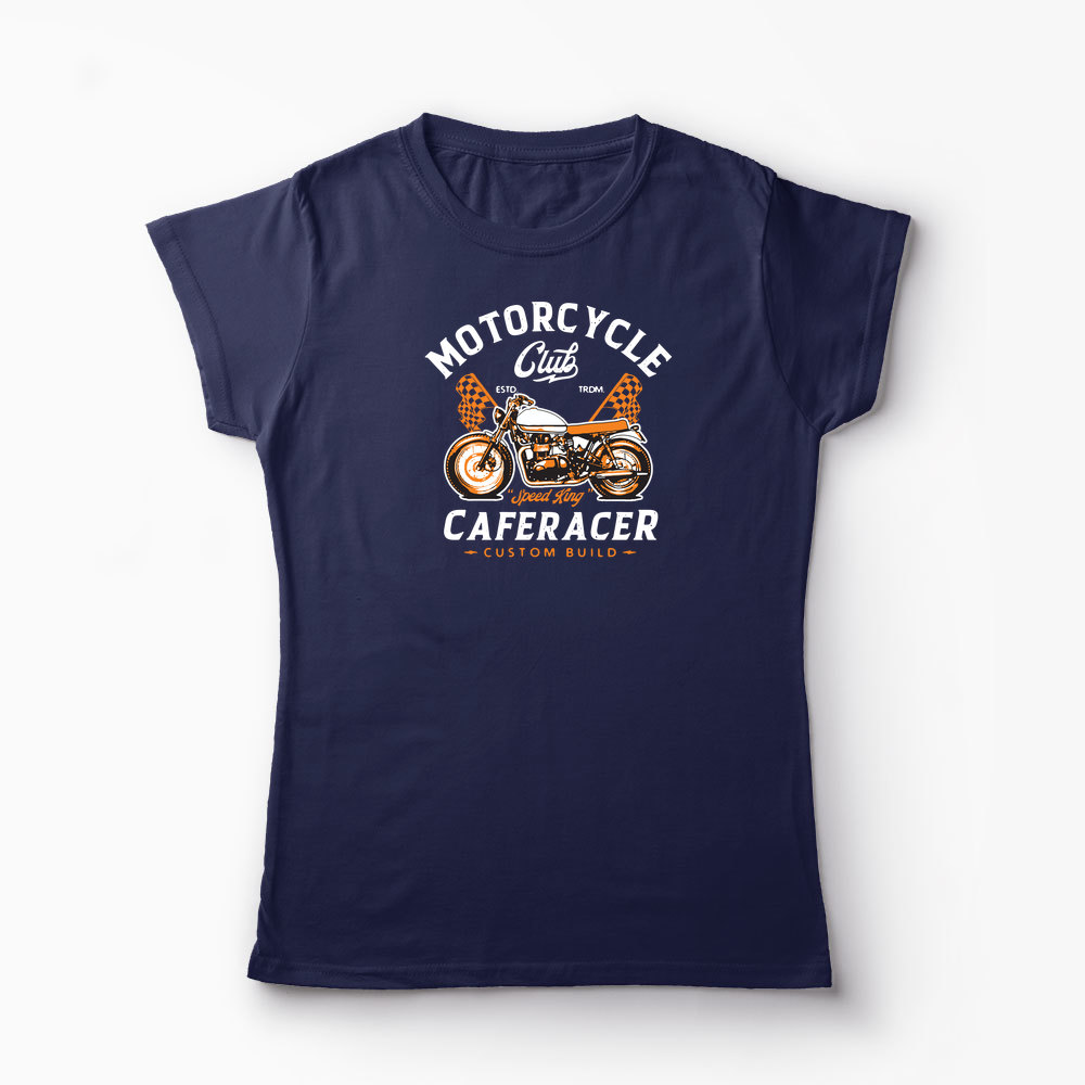 Tricou Club de Motociclete Cafe Racer - Femei-Bleumarin