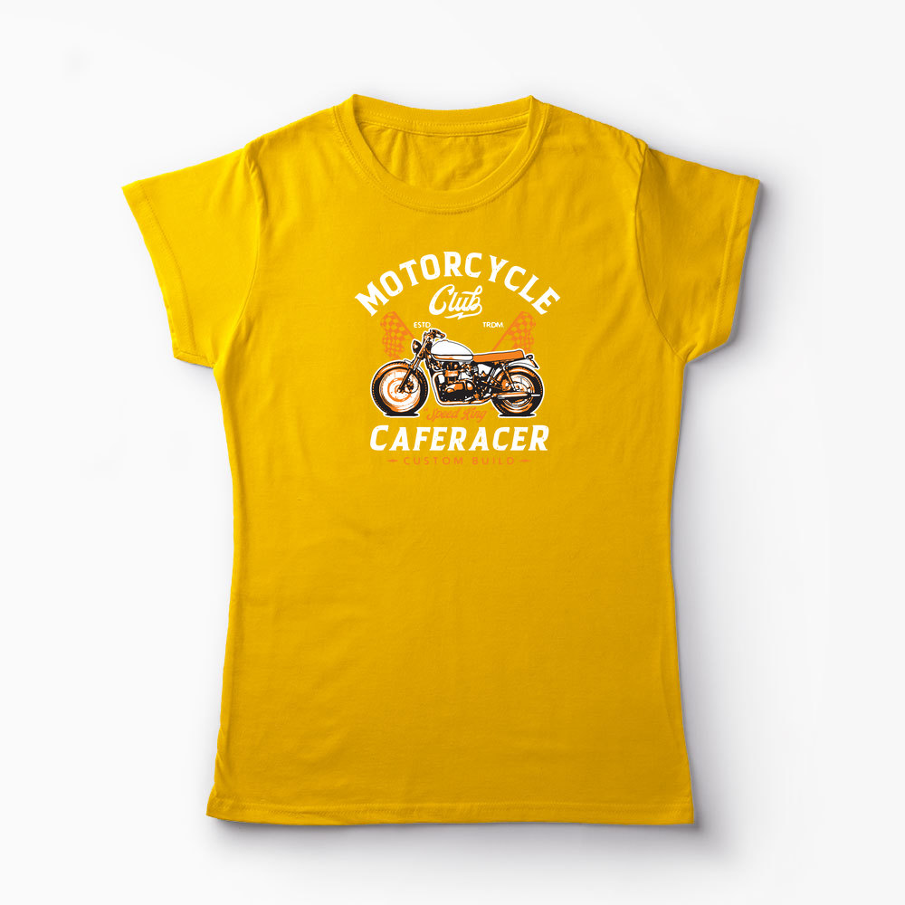 Tricou Club de Motociclete Cafe Racer - Femei-Galben