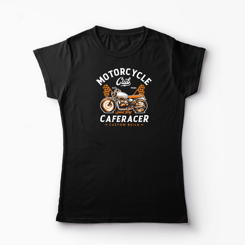 Tricou Club de Motociclete Cafe Racer - Femei-Negru