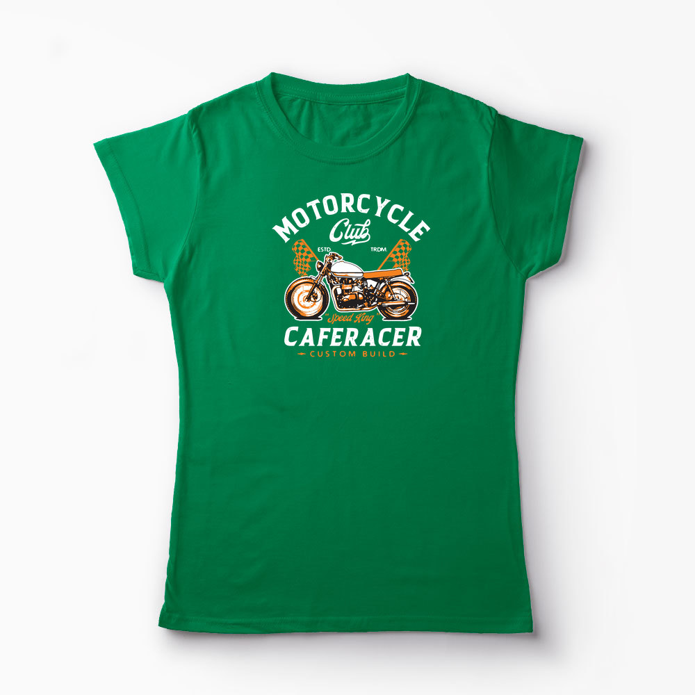 Tricou Club de Motociclete Cafe Racer - Femei-Verde