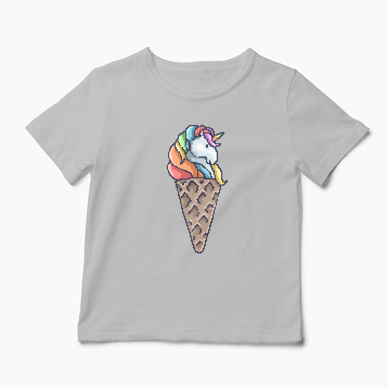 Tricou Con de Unicorn - Copii-Gri