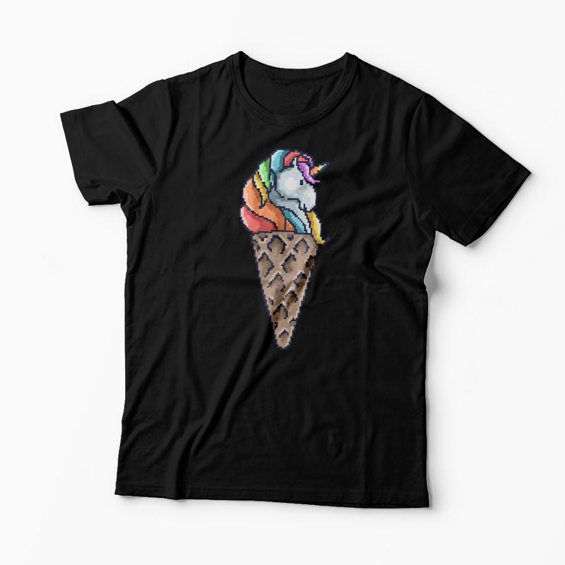 Tricou Con de Unicorn - Bărbați-Negru