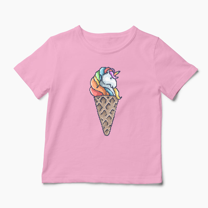 Tricou Con de Unicorn - Copii-Roz