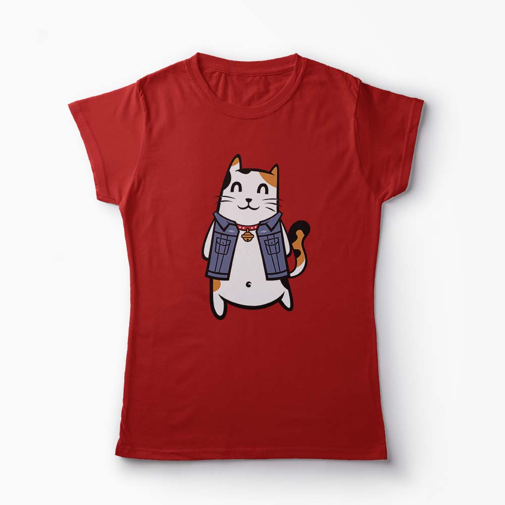 Tricou Cool Cat - Femei-Roșu