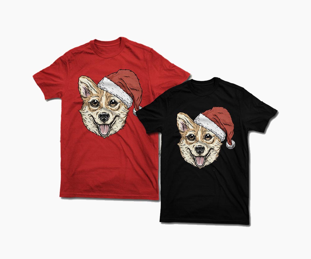Tricou Crăciun Corgi - Femei-Roșu