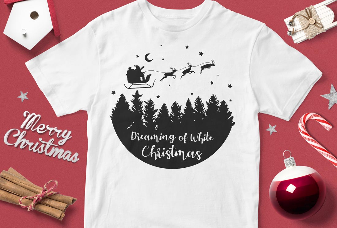 Tricou Crăciun Dreaming of White Christmas