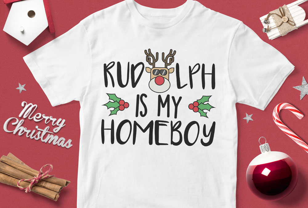 Tricou Crăciun Rudolph Homeboy