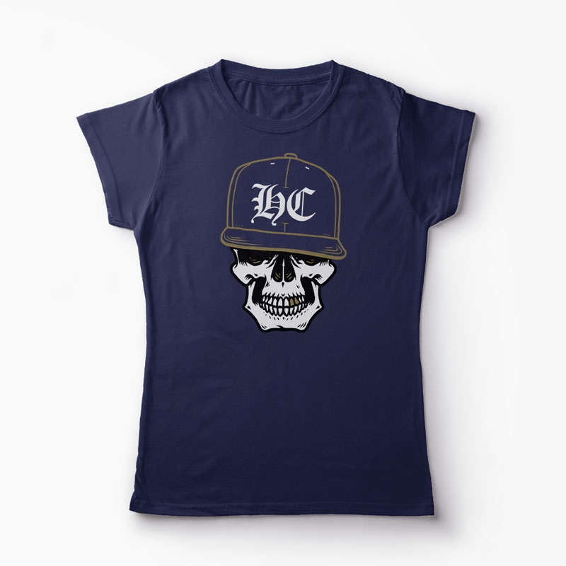 Tricou Craniu Hip-Hop Hardcore - Femei-Bleumarin