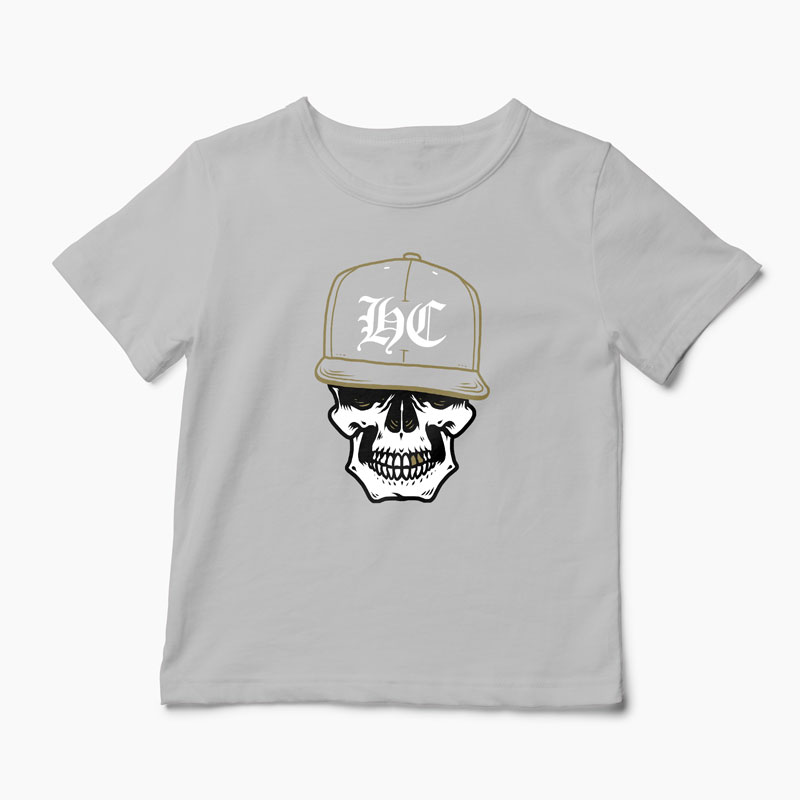 Tricou Craniu Hip-Hop Hardcore - Copii-Gri