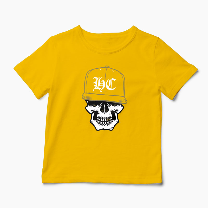 Tricou Craniu Hip-Hop Hardcore - Copii-Galben