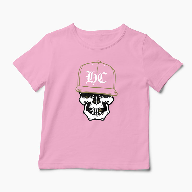 Tricou Craniu Hip-Hop Hardcore - Copii-Roz