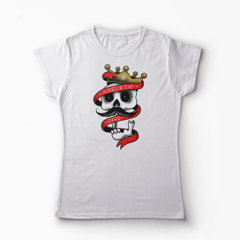 Tricou Craniu - Kings of The Dead - Femei-Alb