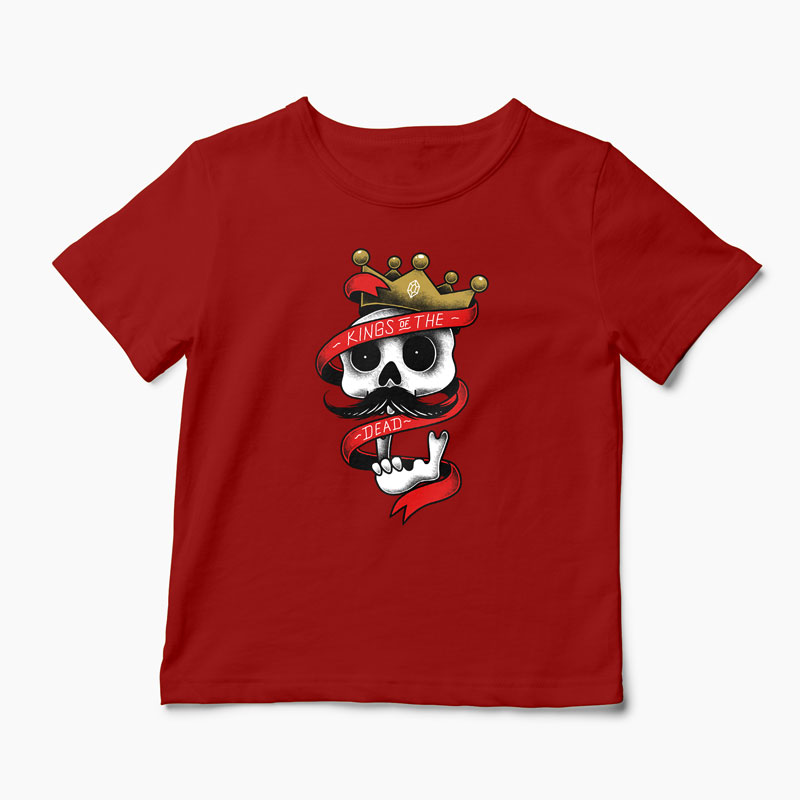 Tricou Craniu - Kings of The Dead - Copii-Roșu