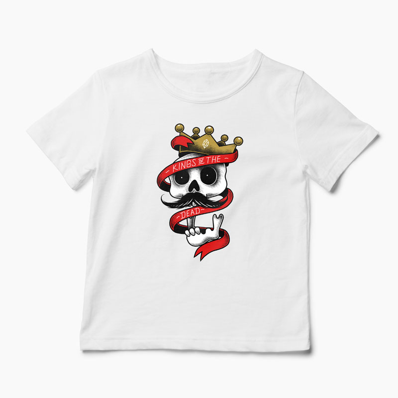 Tricou Craniu - Kings of The Dead - Copii-Alb