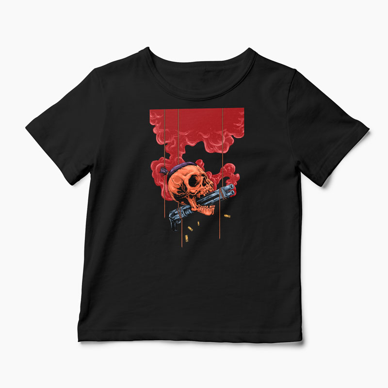 Tricou Craniu Shotgun - Copii-Negru