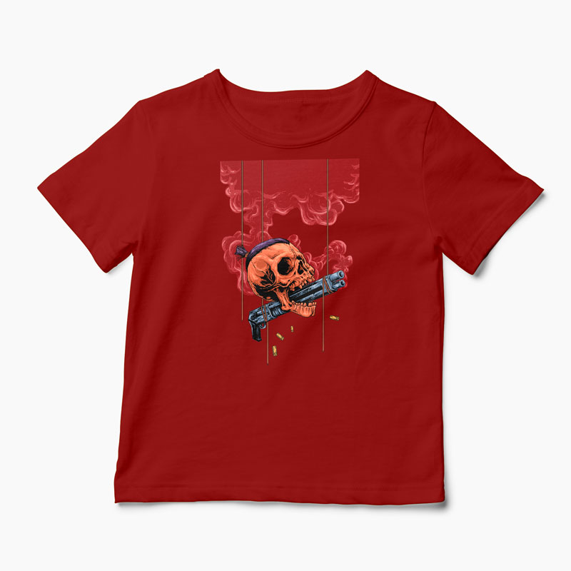 Tricou Craniu Shotgun - Copii-Roșu