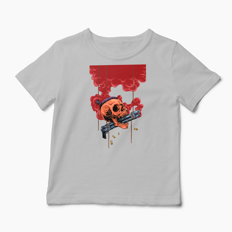 Tricou Craniu Shotgun - Copii-Gri