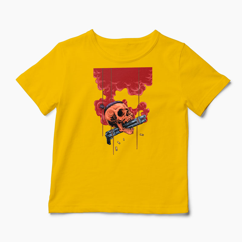 Tricou Craniu Shotgun - Copii-Galben