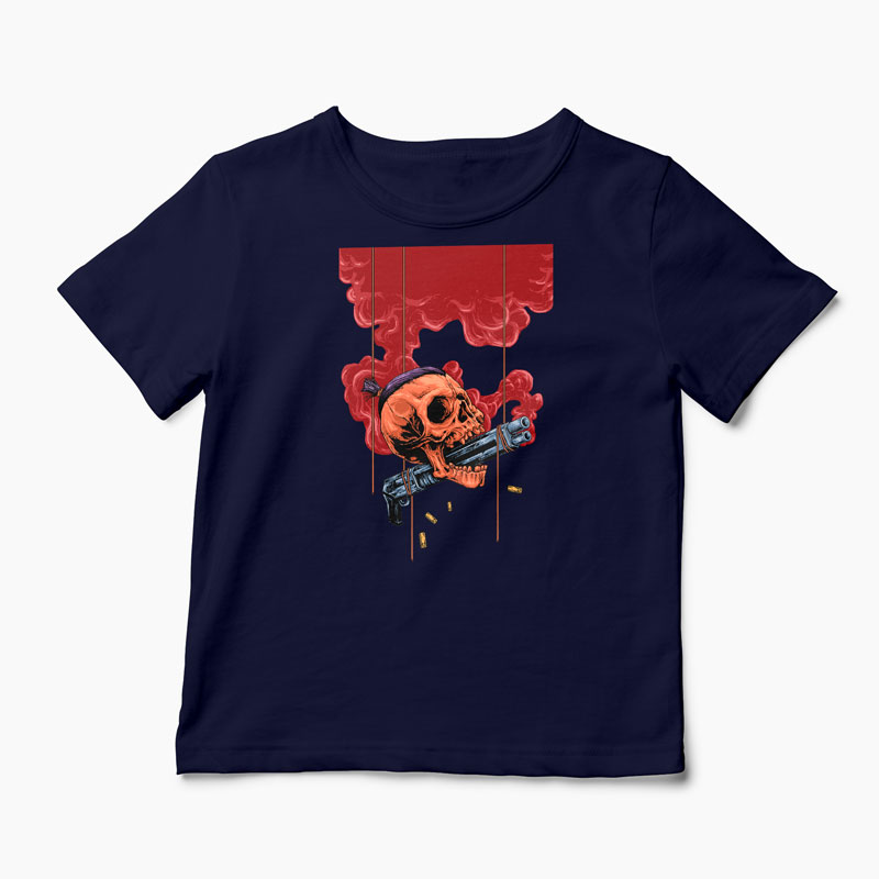Tricou Craniu Shotgun - Copii-Bleumarin