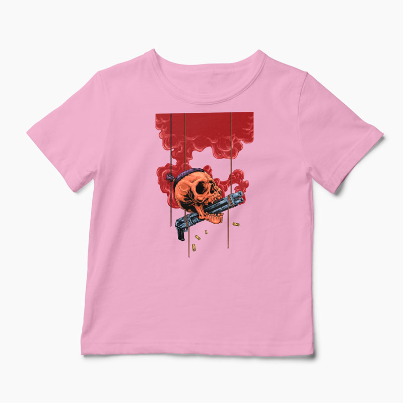 Tricou Craniu Shotgun - Copii-Roz