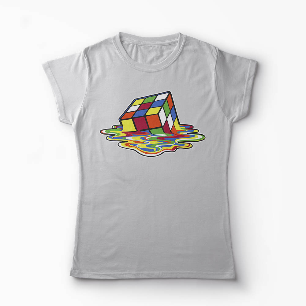 Tricou Cubul lui Rubik - Femei-Gri