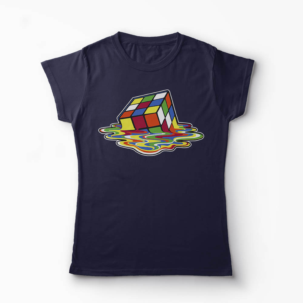 Tricou Cubul lui Rubik - Femei-Bleumarin