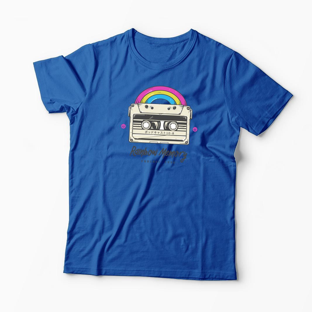 Tricou Curcubeu Casetă Audio Retro - Bărbați-Albastru Regal