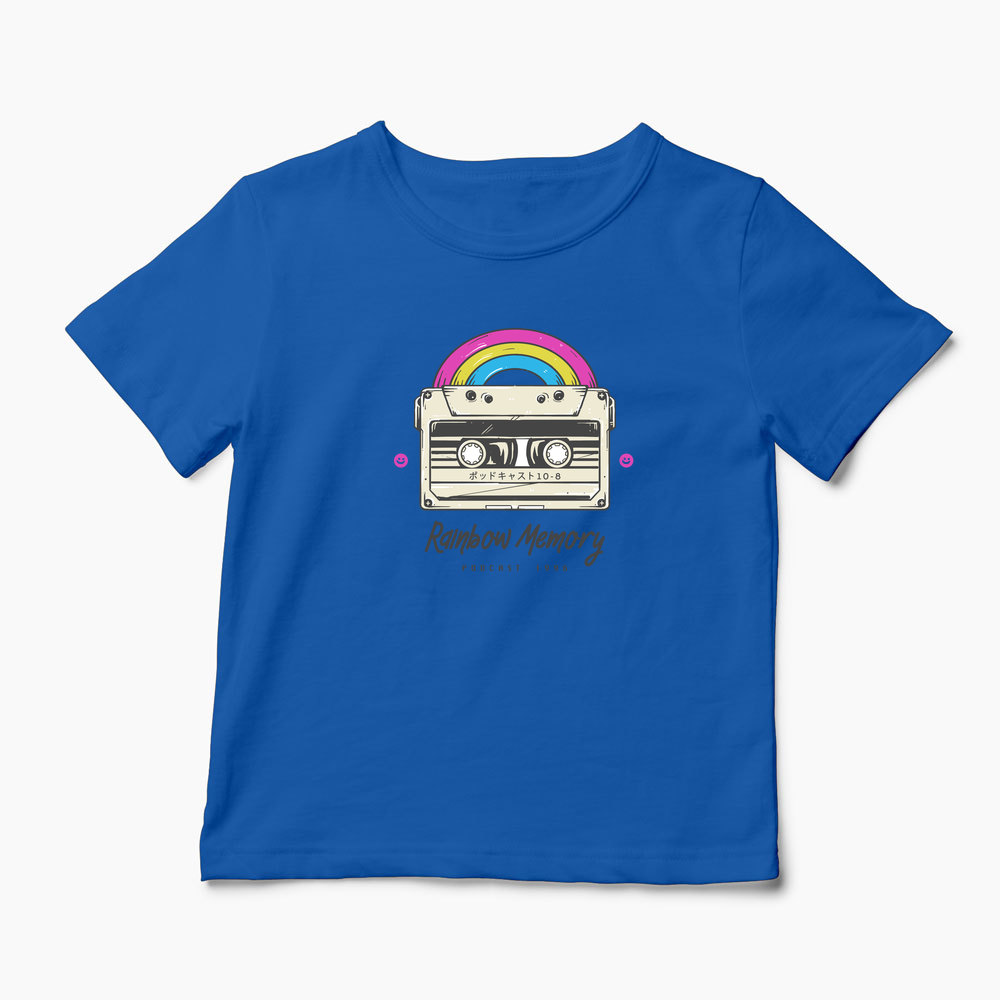Tricou Curcubeu Casetă Audio Retro - Copii-Albastru Regal