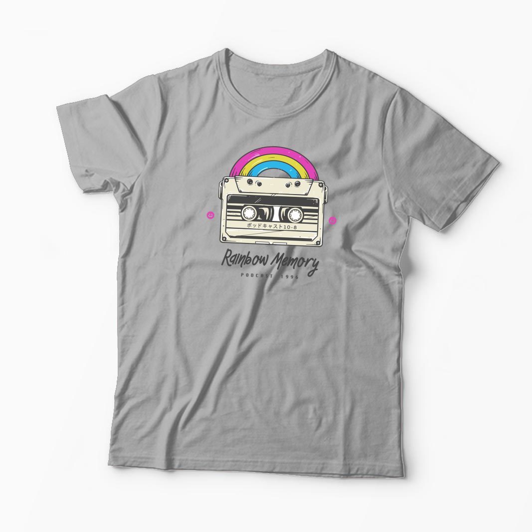 Tricou Curcubeu Casetă Audio Retro - Bărbați-Gri