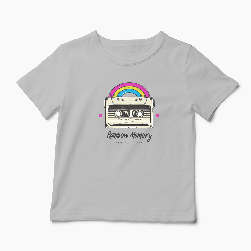 Tricou Curcubeu Casetă Audio Retro - Copii-Gri