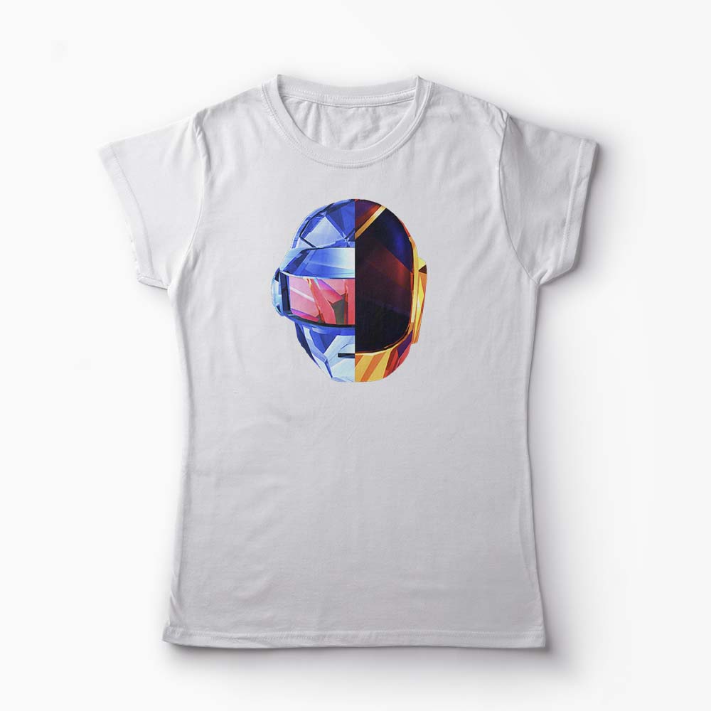 Tricou Casti Daft Punk - Femei-Alb