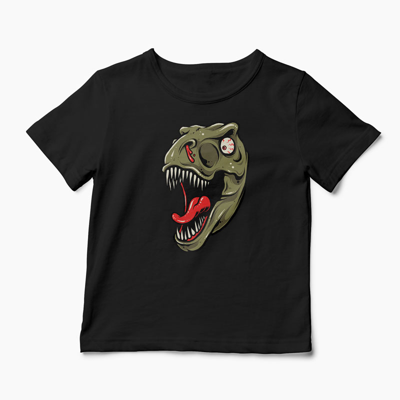 Tricou Dinozaur T-Rex Înfricoșător - Copii-Negru