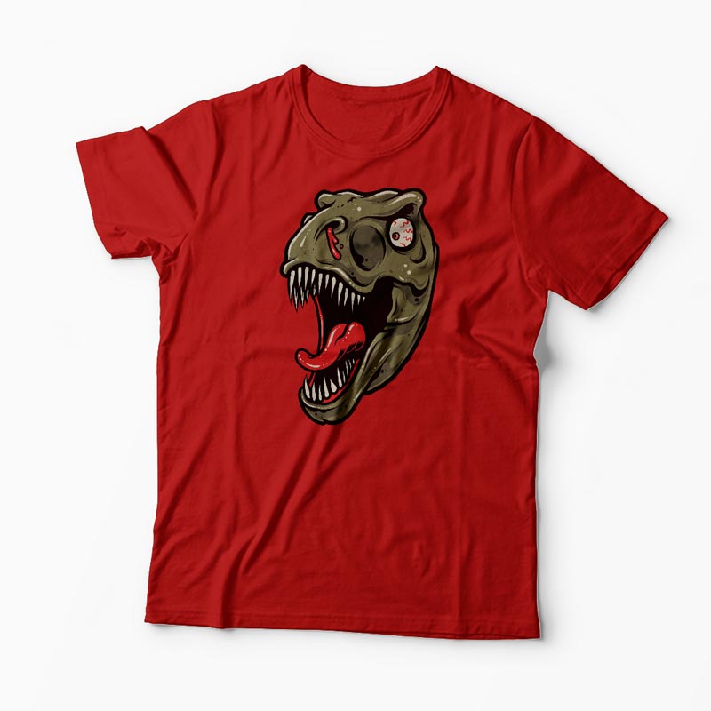 Tricou Dinozaur T-Rex Înfricoșător - Bărbați-Roșu