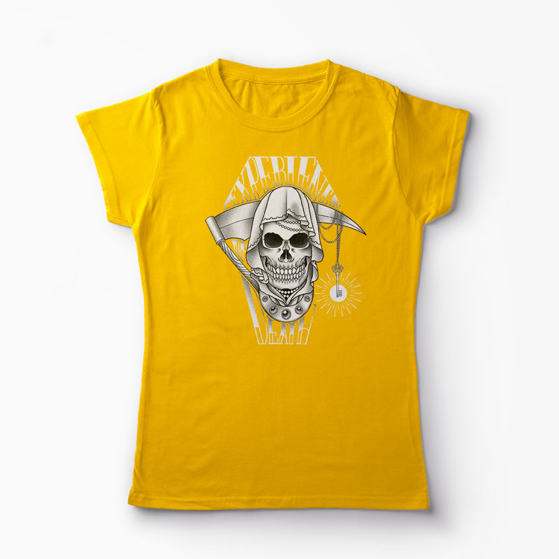 Tricou Experience Death - Femei-Galben