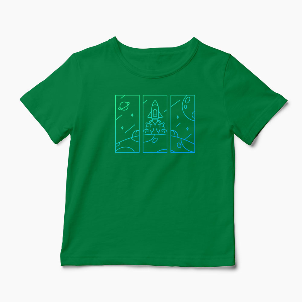 Tricou Explorator Navă Spațială - Copii-Verde