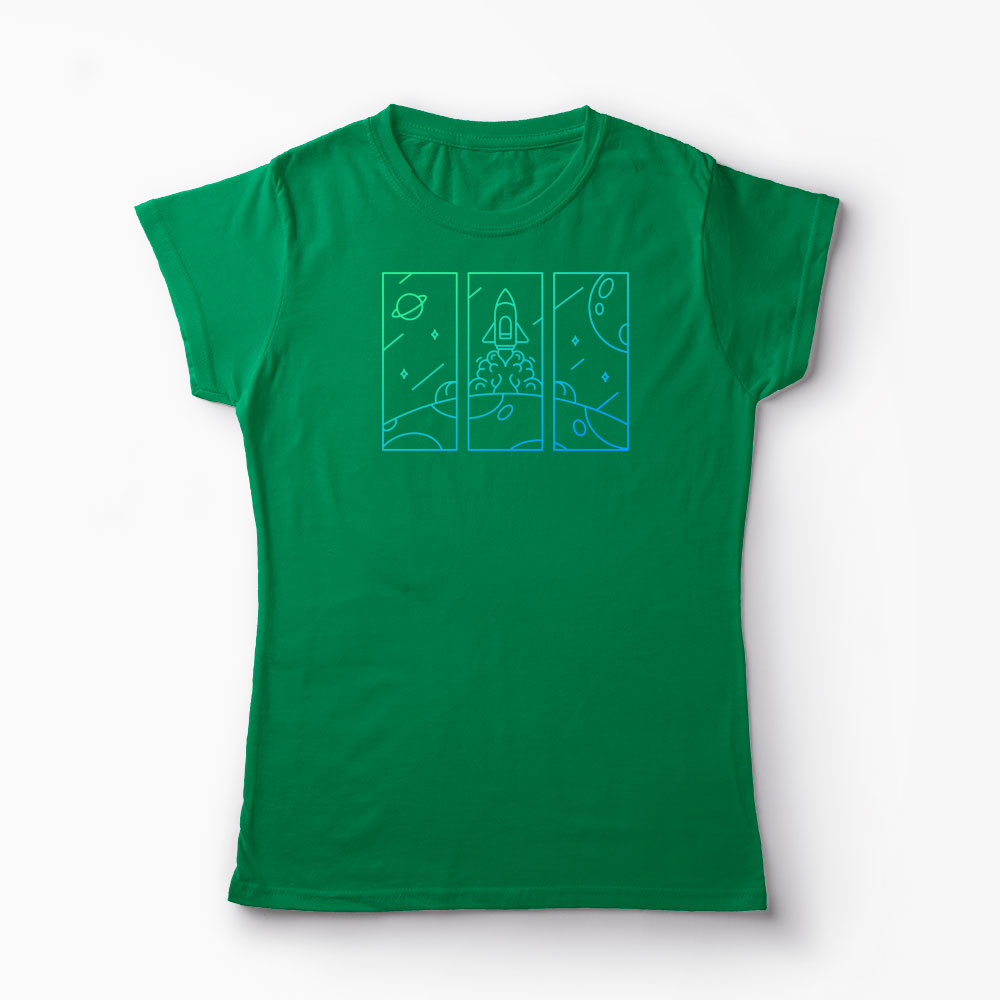 Tricou Explorator Navă Spațială - Femei-Verde